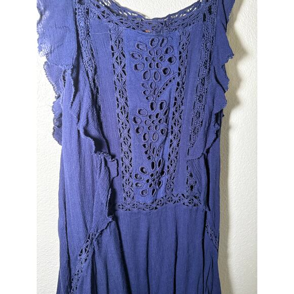Free People FP One Navy Blue Boho Tunic Dress – Size Medium - Picture 7 of 8